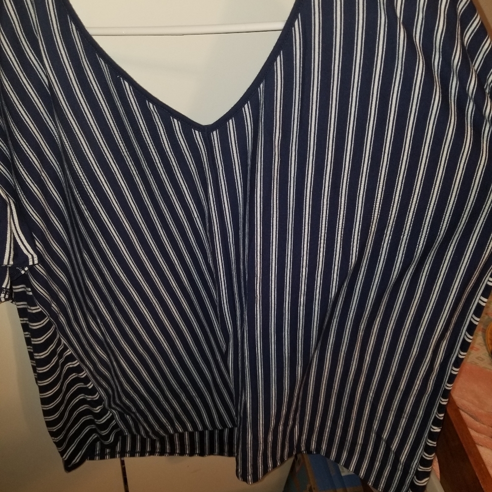 Navy and Green stripped shirts